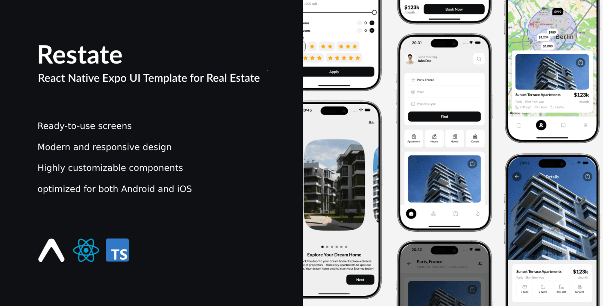 Restate - React Native Expo Real State Template
